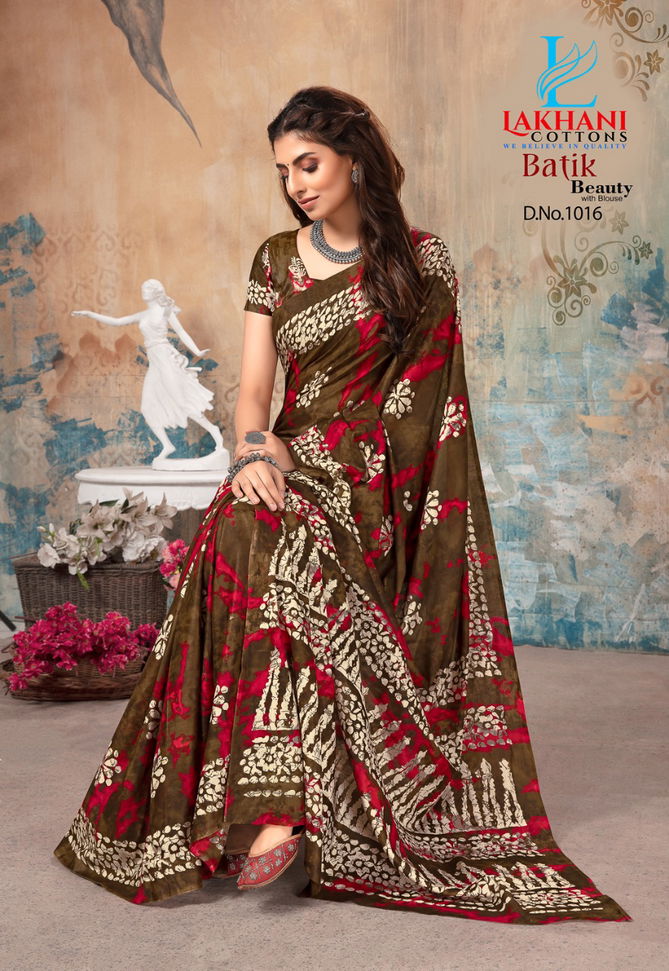 Lakhani Batik Latest Fancy Designer  Beauty Printed Cotton Saree Collection